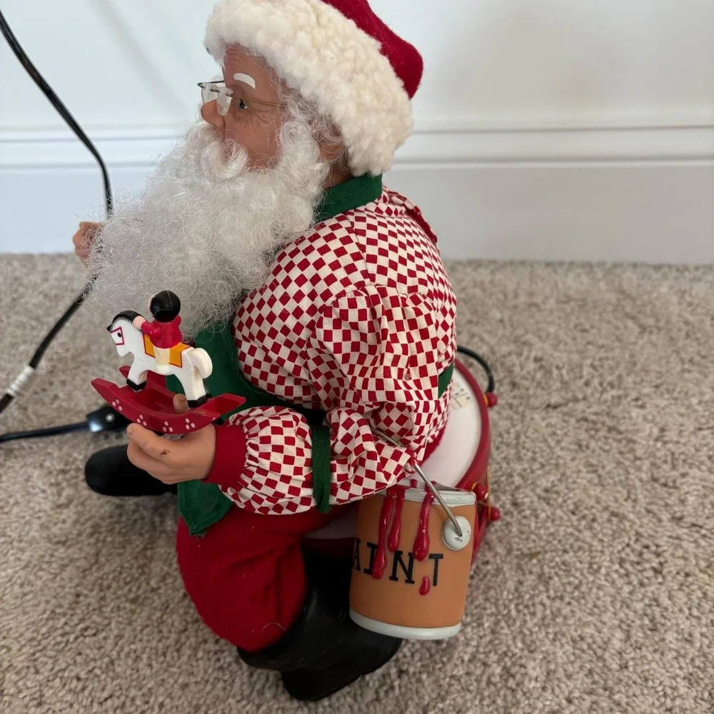 Animated Santa Claus 1995 Holiday Creations‎ Drum Rocking Horse Christmas WORKS